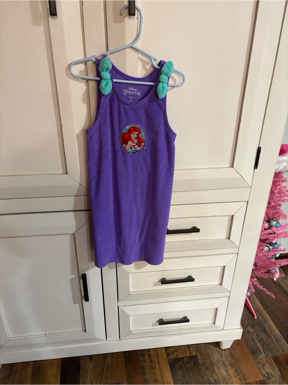 Disney Purple Tank Dress with Mint Knot Straps and Ariel Patch